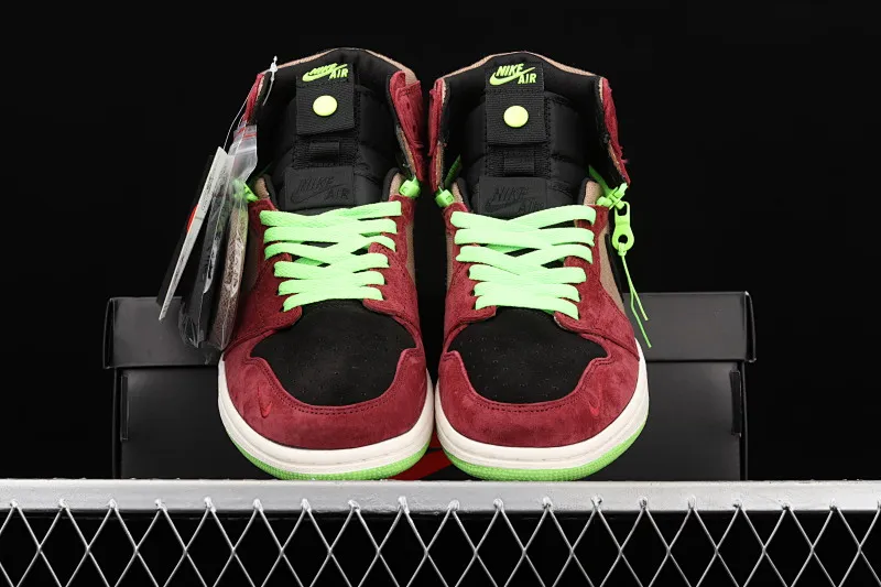 All categories Air Jordan Jordan series basketball shoes Air Jordan 1 High Z version Air Jordan 1 Switch AJ1 Joe 1 dark red zipper high-top cultural basketball shoes CW6576-600